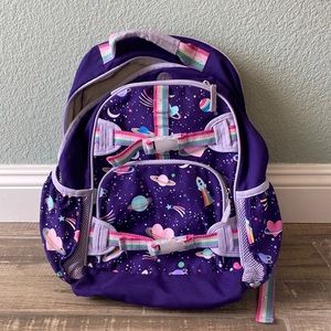 Used Large kids Pottery Barn Rainbow Heart Galaxy Glow-in-the-Dark Backpack